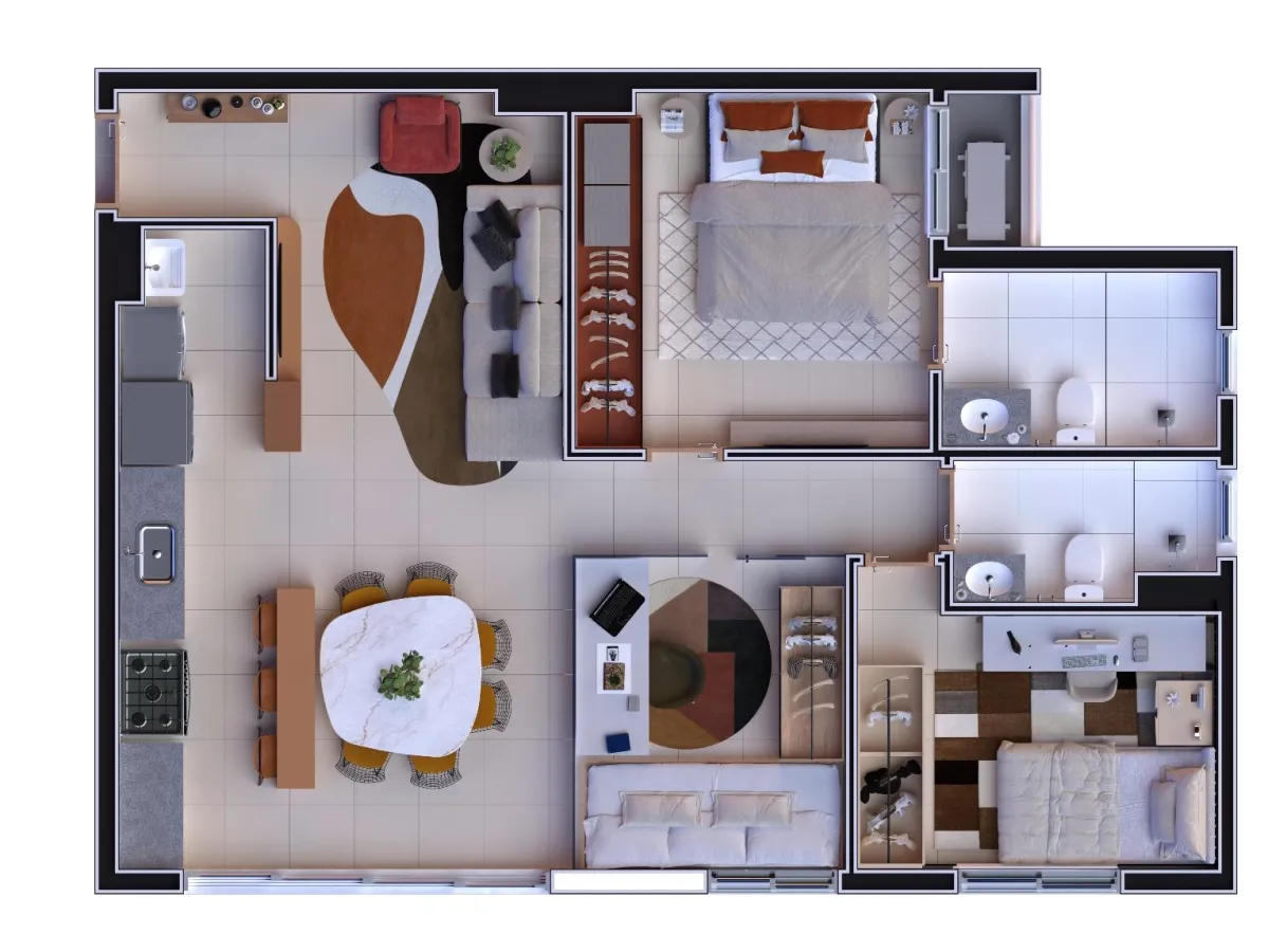 Seu Refúgio Poente no 18º Andar: 76m² com Home Office e Depósito