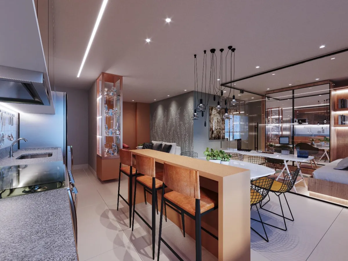 Seu Refúgio Poente no 24º Andar: 63m² com Suíte e Vista Panorâmica